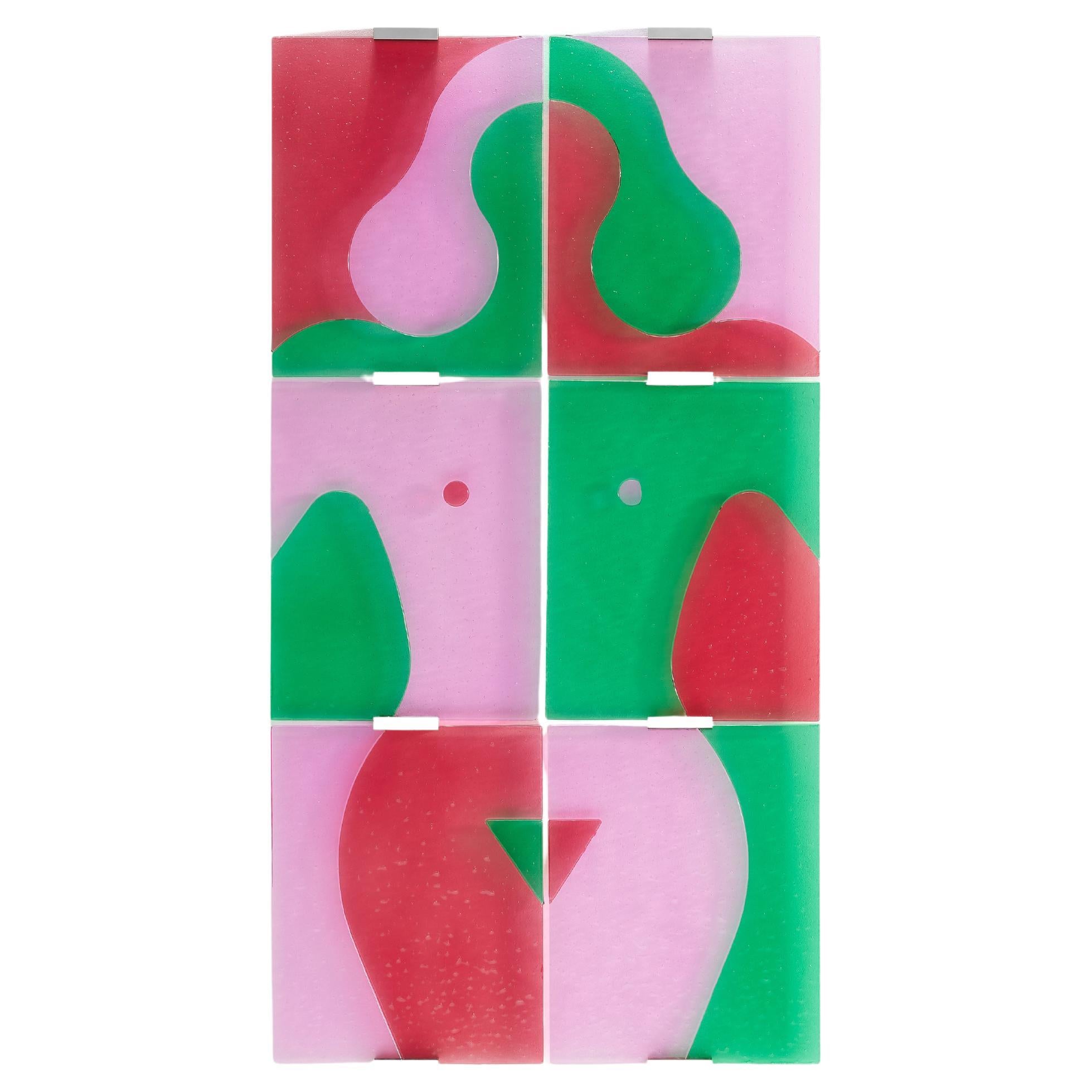 Made from Murano glass Acerbis Gigiona Wall Art by Olimpia Zagnoli
