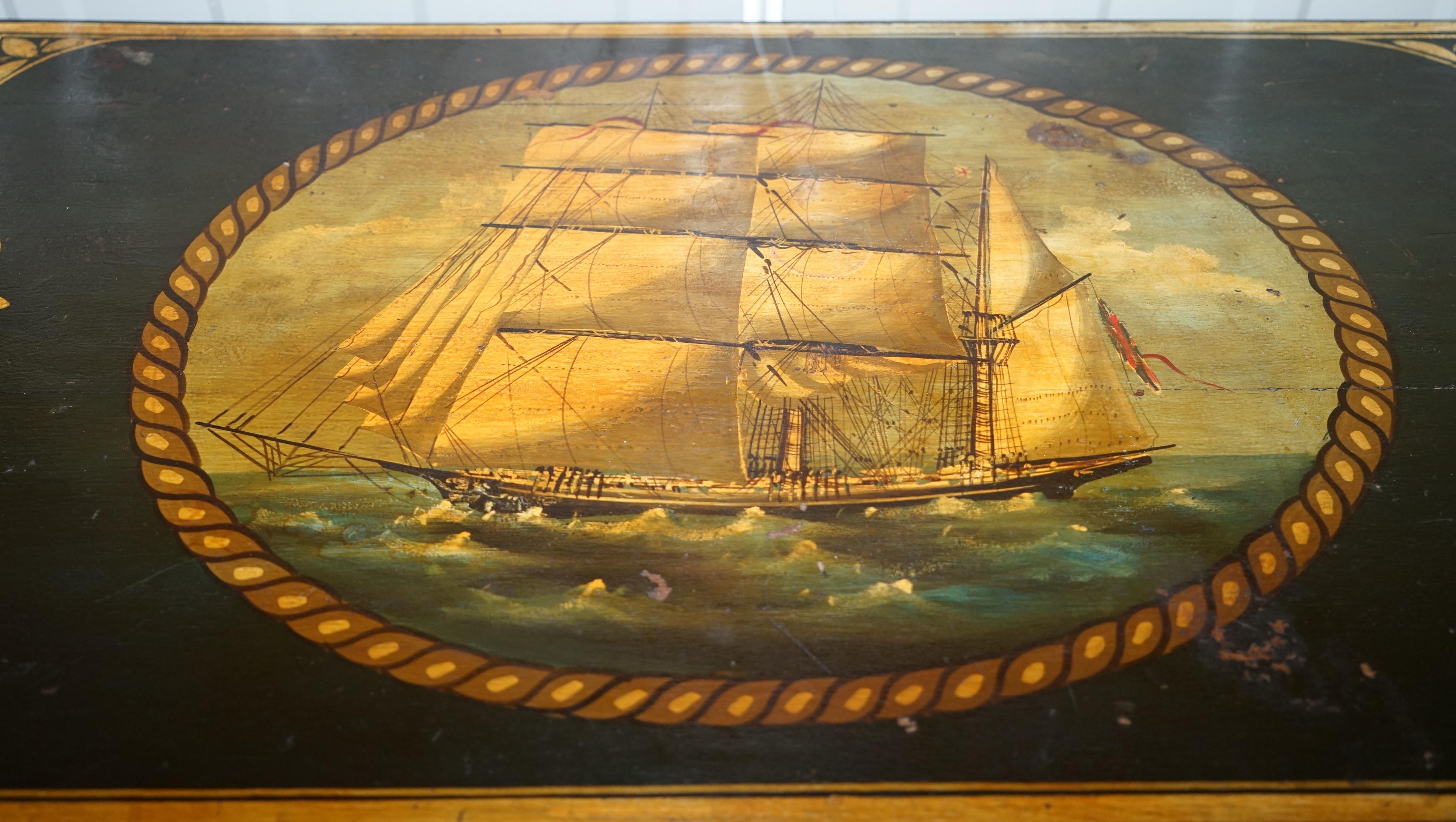 Made from the Timber of Hms Royal Oak Naval Ship Hand Painted Chest of Drawers 1