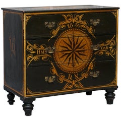 Made from the Timber of Hms Royal Oak Naval Ship Hand Painted Chest of Drawers