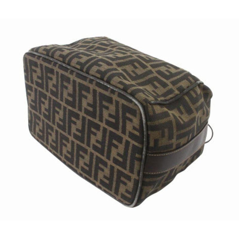 Made from Zucca printed canvas, it features a brown leather trim and a unique top handle with a gold-tone lock. With a zipped closure, it opens up to a beige canvas-lined interior with one zipped pocket.
 

62142MSC
10.1