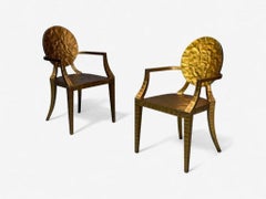 Made Goods, Hammered Gilt Iron, Six Daphne Dining Chairs, Philippines, 21st C.