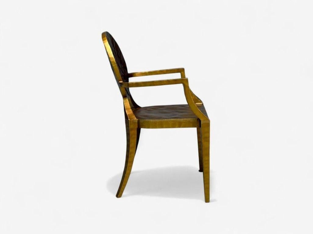 Made Goods, Hierro Dorado Martillado, Seis Sillas de Comedor Daphne, Filipinas, S. XXI en venta 2