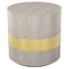Made Goods "Maxine" Faux-Shagreen and Brass Side Table