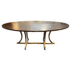 Made Goods Oval Dining Table with Burl Walnut Veneered Top