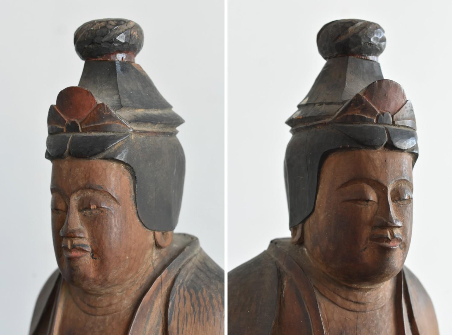 Japanese Made in 1599 Beautiful Wooden Buddha Statue / Bodhisattva / Edo Period