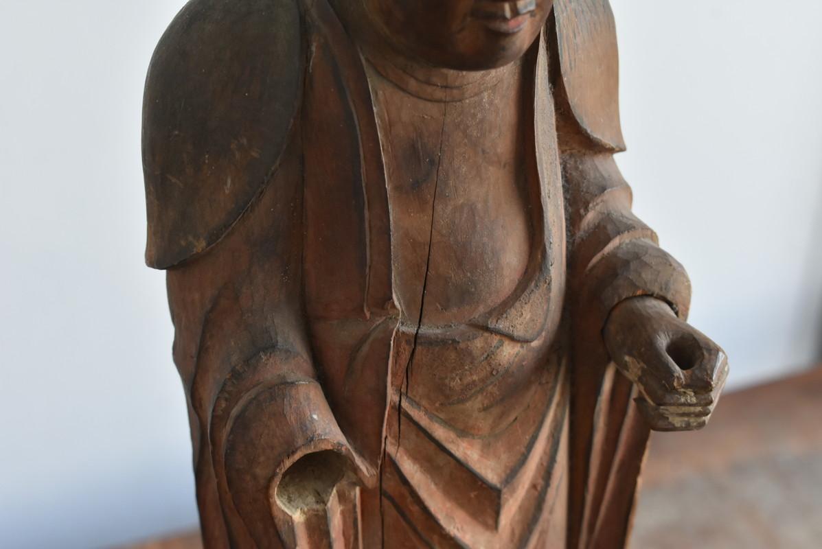 18th Century and Earlier Made in 1599 Beautiful Wooden Buddha Statue / Bodhisattva / Edo Period
