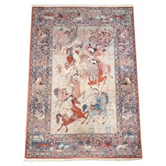 MADE IN BELGiUM LOUIS DE POORTERE MUSKABAD RUG CARPET INDIAN POLO GAME SCENE