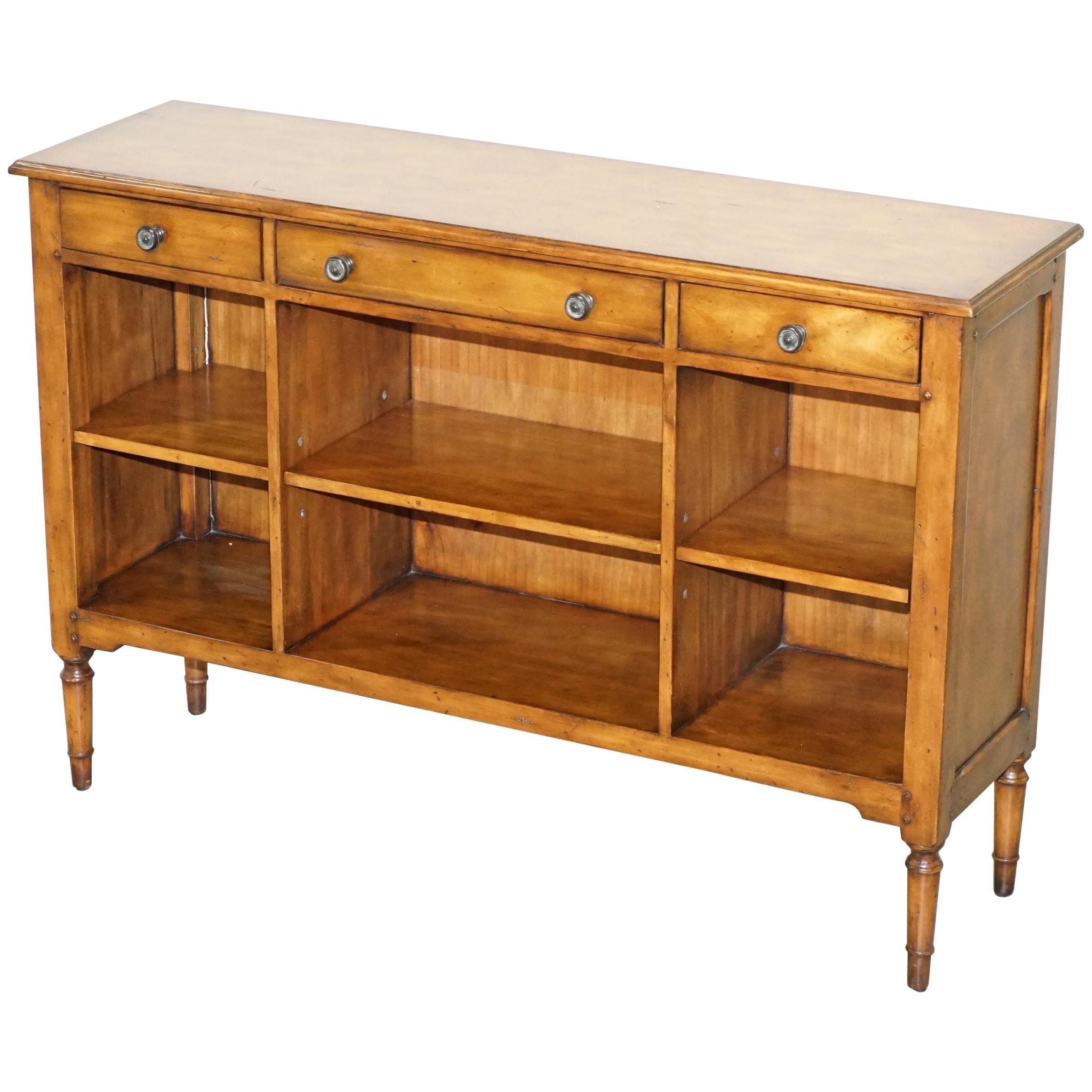 Made in England Multiyork Solid Oak Triple Drawer Sideboard Bookcase Cupboard For Sale