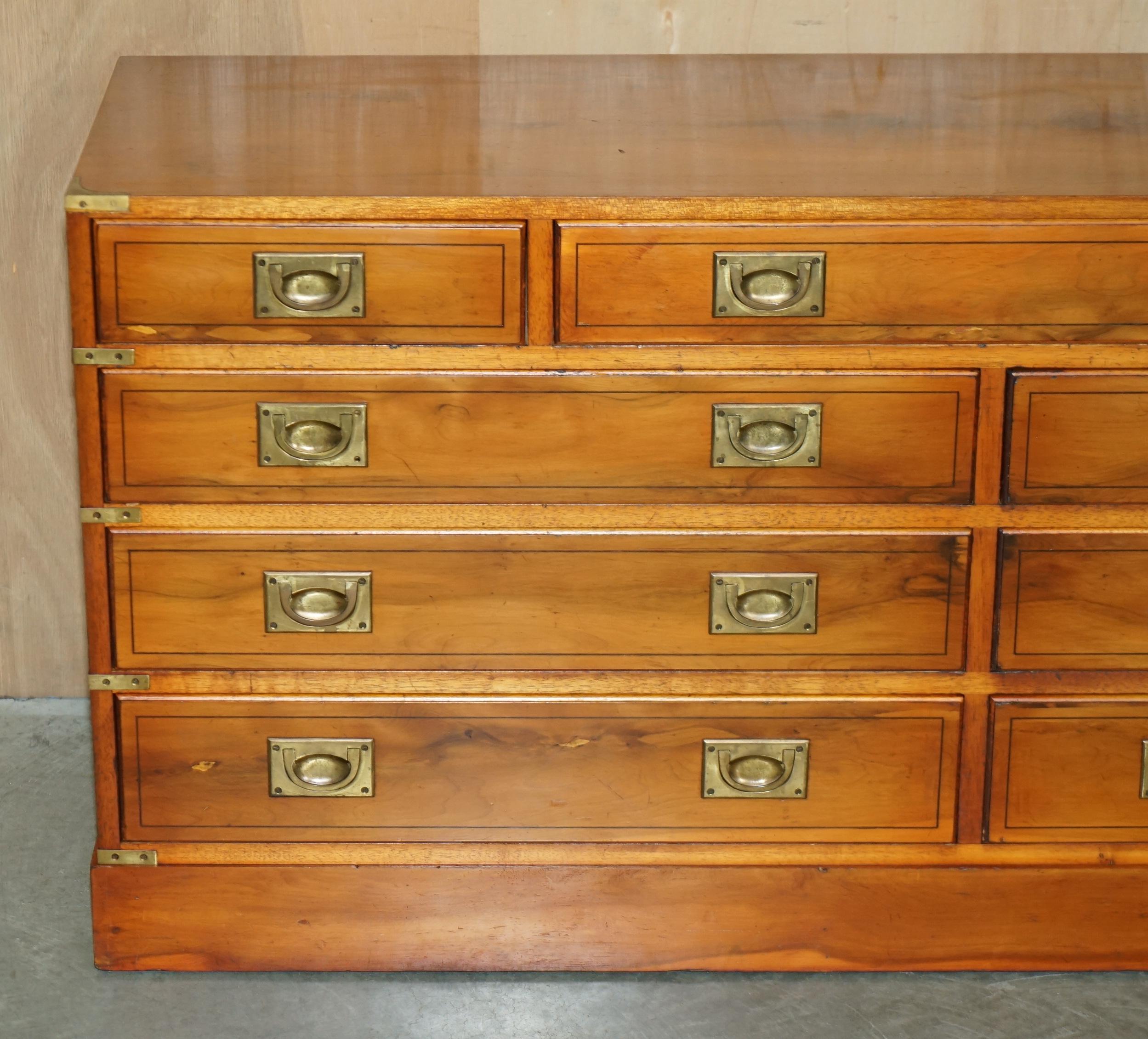 Anglais MADE IN ENGLAND ViNTAGE BURR YEW MILITARY CAMPAIGN TABLETTE DE TACHES en vente