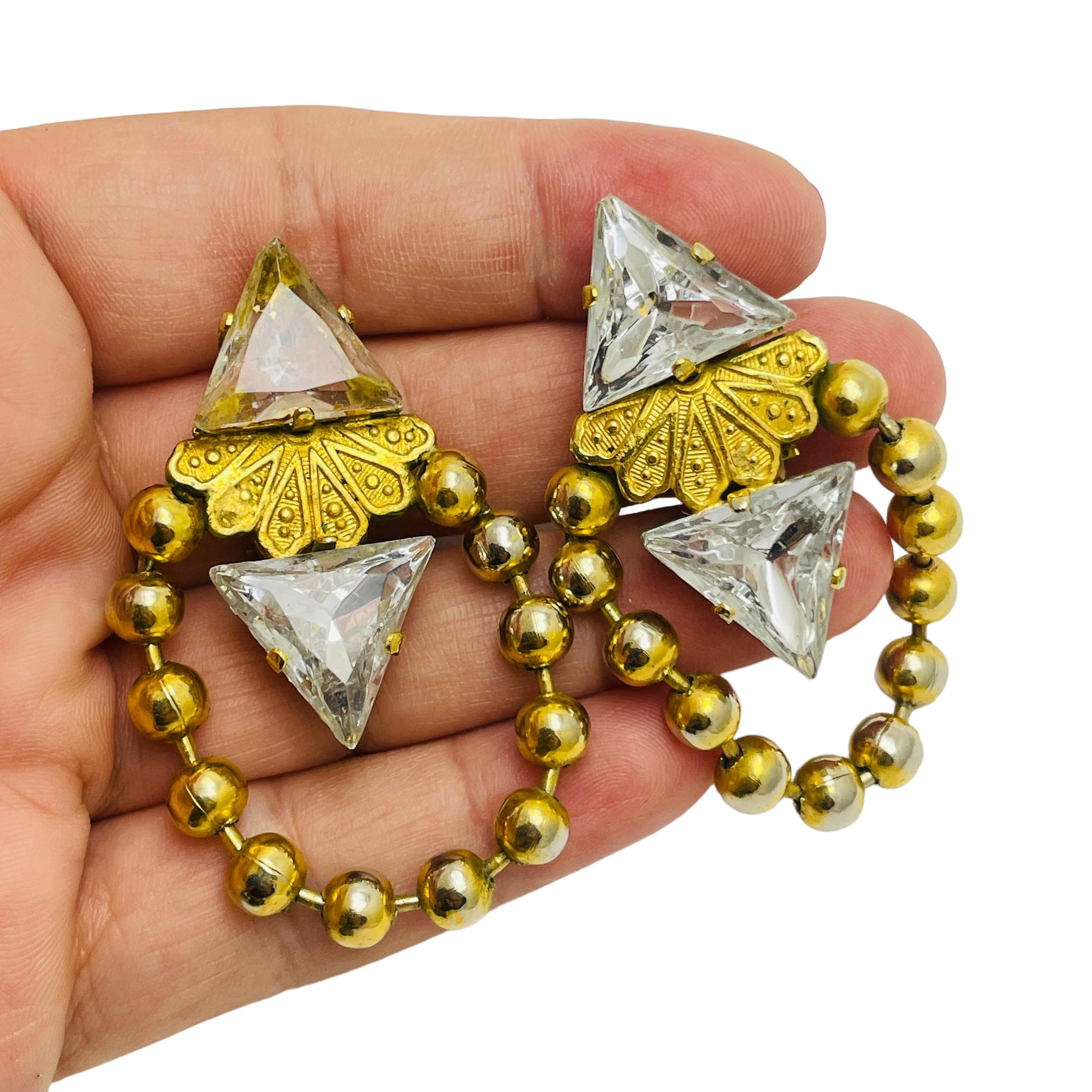 Hergestellt in Frankreich Goldglas massive Designer-Ohrclips an Ohrringen Damen im Angebot