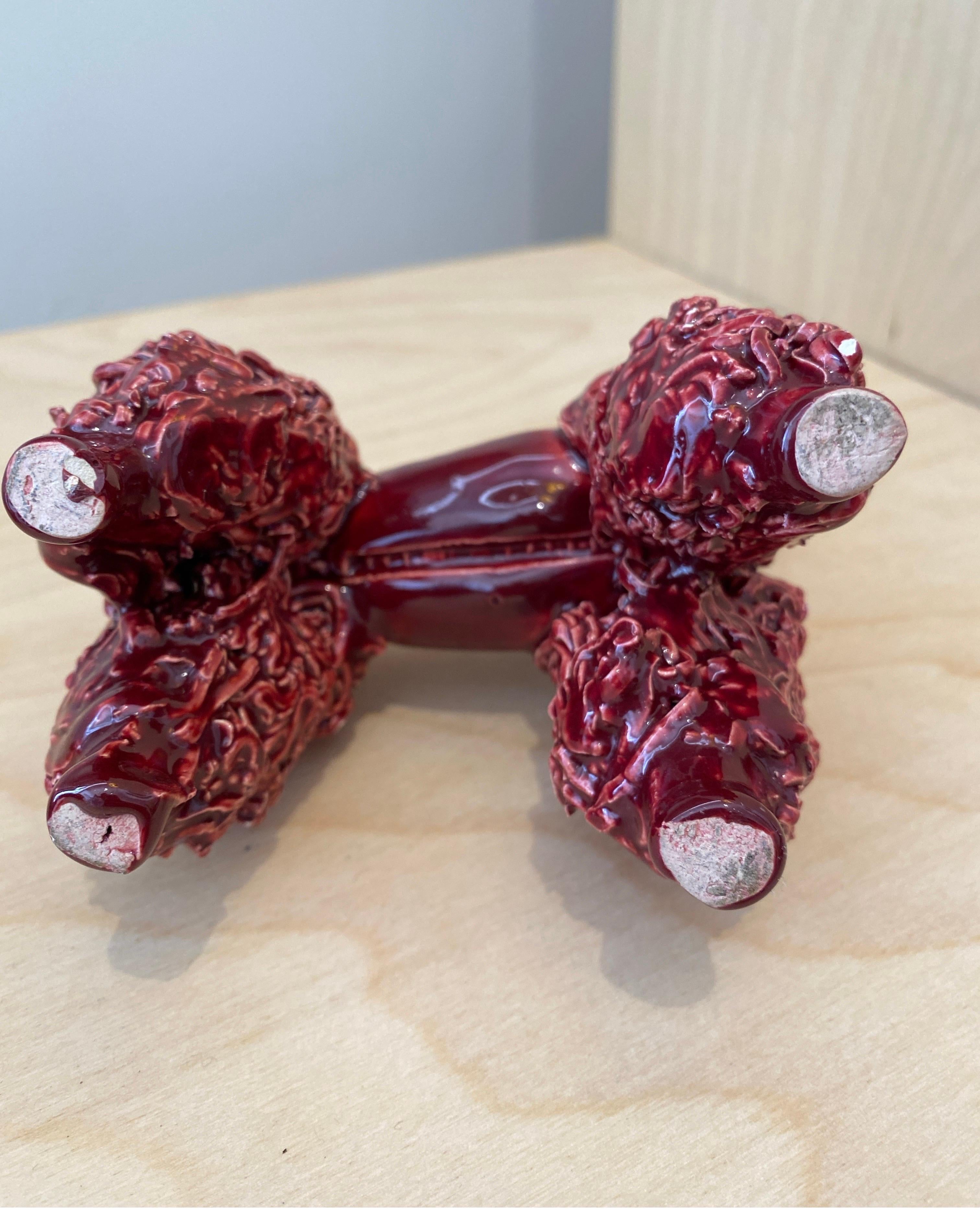 Made in France Spaghetti Poodle Maroon con collare giallo 1950s 1960s in vendita 5