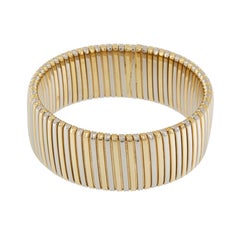 Bracciale flessibile Made in Italy in oro giallo e oro bianco 18 carati Tubogas
