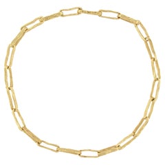 Hergestellt in Italien 18 Karat Gelbgold Chunky Paperclip-Halskette von Daniela Vettori