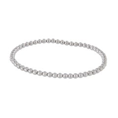 Made in Italy for Campanelli & Pear 18 Karat White Gold Stretch Bead Bracelet