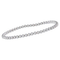 Made in Italy for Campanelli & Pear 18 Karat White Gold Stretch Bead Bracelet