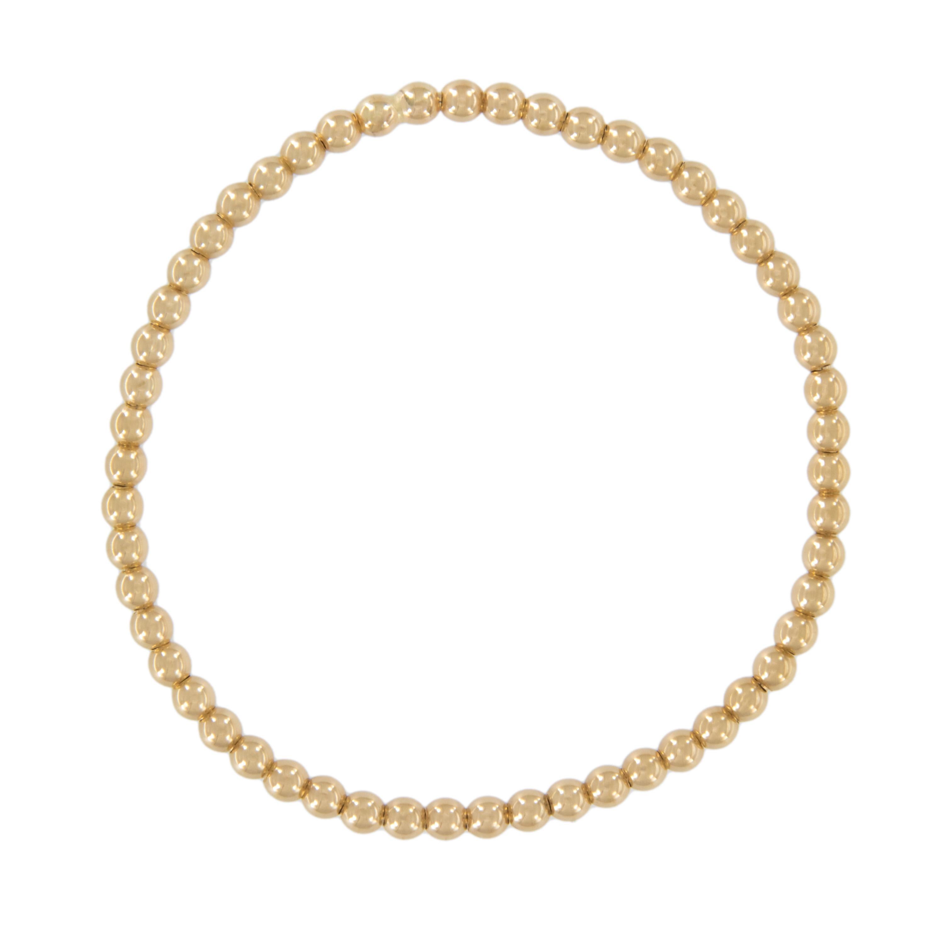 Fabriqué en Italie pour Campanelli & Pear Bracelet de perles extensibles en or jaune 18 carats Neuf - En vente à Troy, MI