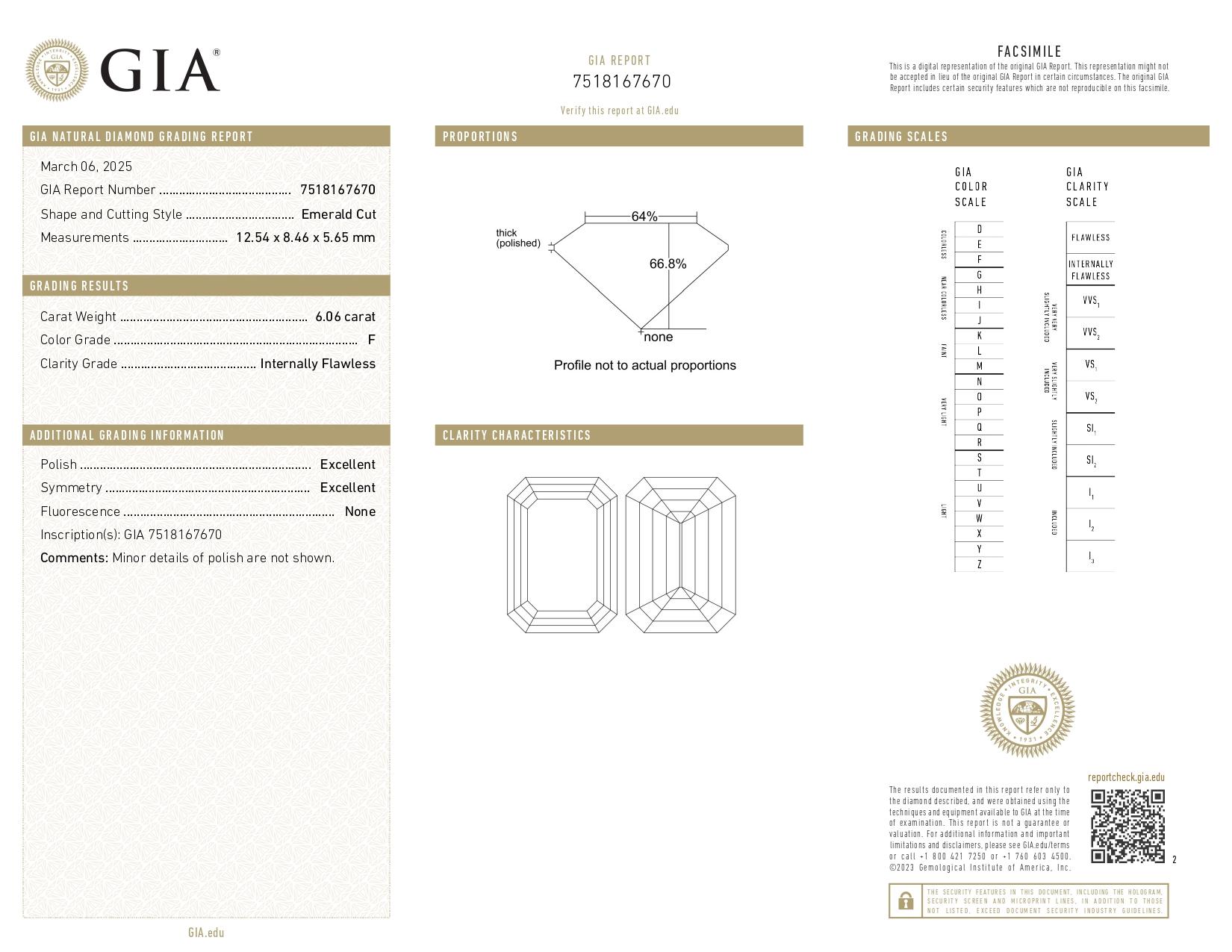 Bague solitaire en diamant taille émeraude de 6 carats certifiée GIA, fabriquée en Italie Neuf - En vente à Chicago, IL