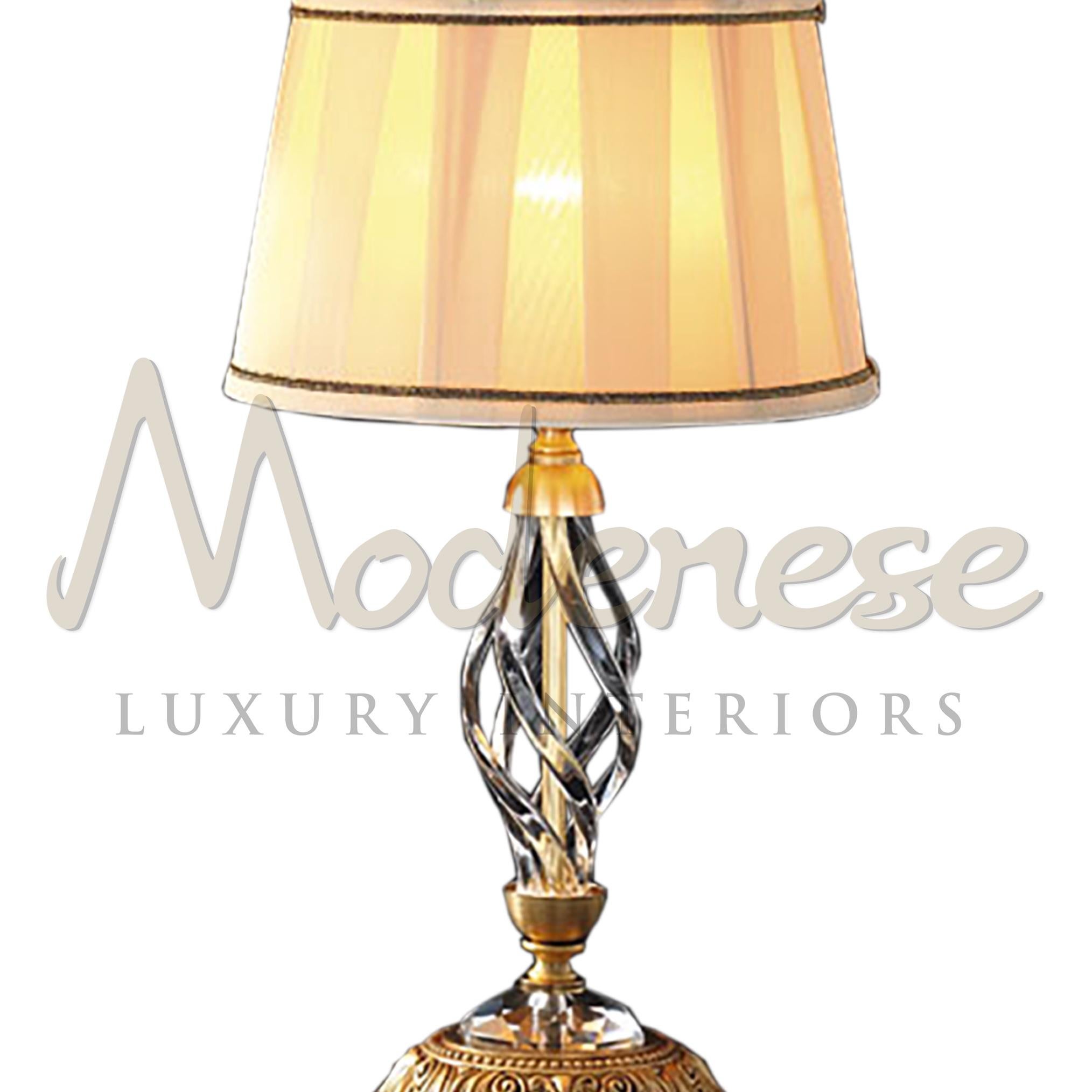 Italian Made in Italy Gold Finished 1-Light Table Lamp in Satin and Transparent Crystal For Sale