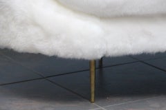 Made in Italy Sculptural Sofa with Mongolian Fur White Upholstery