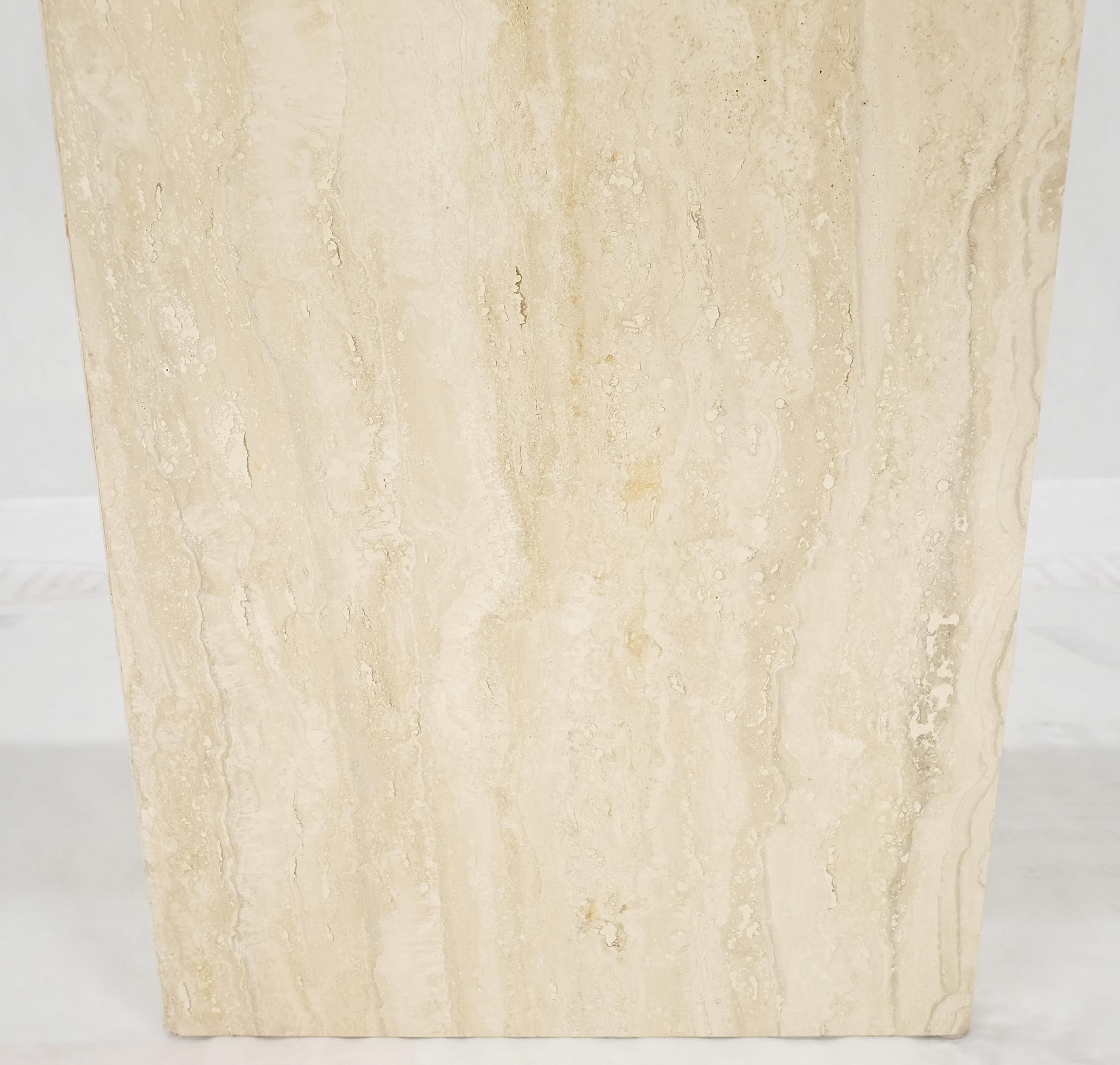 Made in Italy Single Pedestal Base Travertine 6 Foot Console Sofa Table MINT ! en vente 1