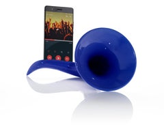 Made in Italy Sound Amplifier, Reflex Blue Ceramics, Acoustic Speaker