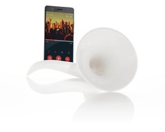 Made in Italy Sound Amplifier, White Ceramics, Acoustic Speaker