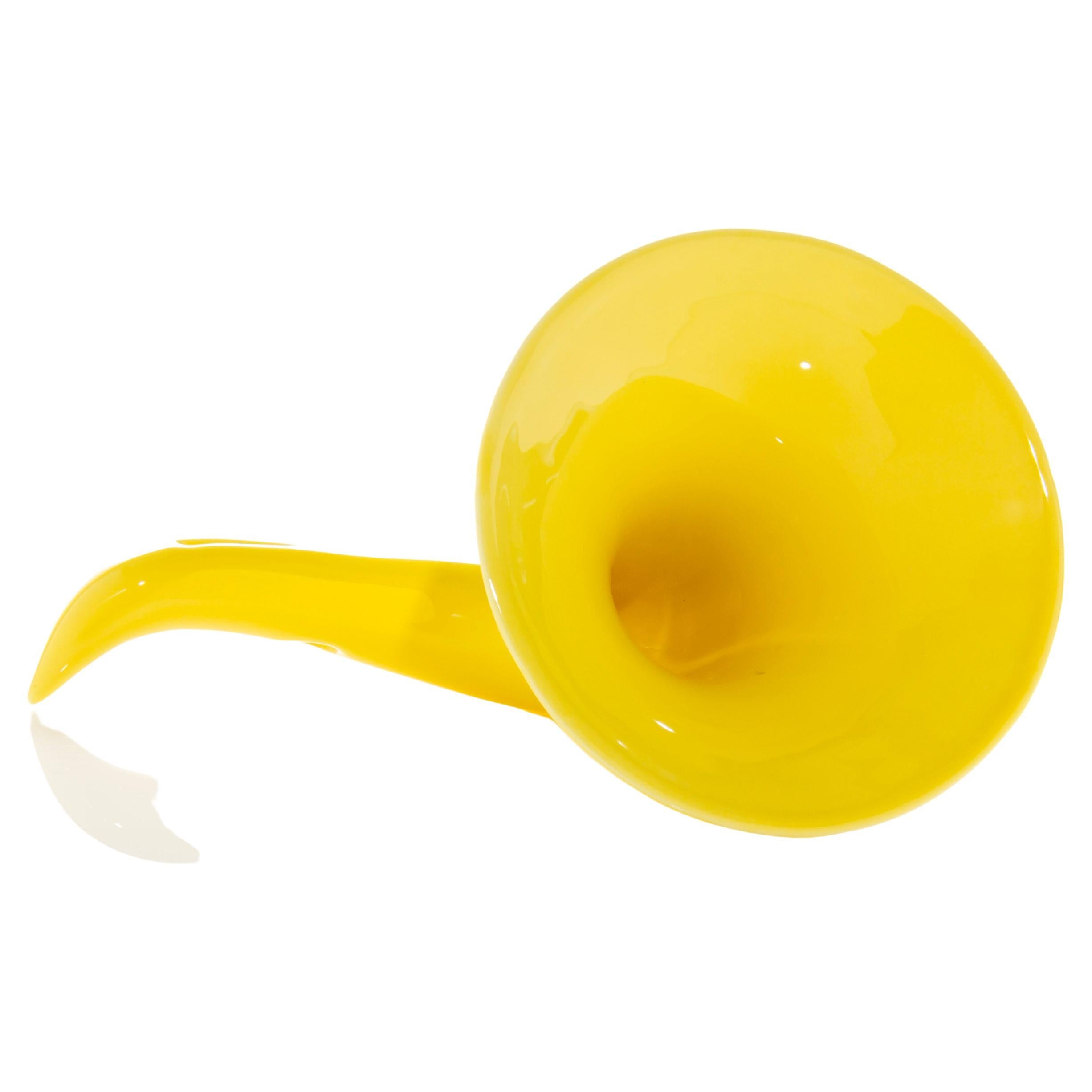 Made in Italy Sound Amplifier, Yellow Ceramics, Customizable Speaker. 2022 For Sale