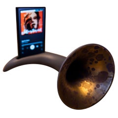 Made in Italy Speaker, Matt Black & Spotted Gold Ceramics, Customizable, 2022