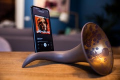 Made in Italy Speaker, Matt Blue & Spotted Gold Ceramics, Customizable, 2022