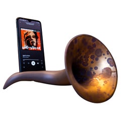 Made in Italy Speaker, Matt Blue & Spotted Gold Ceramics, Customizable, 2022