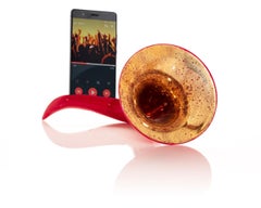 Made in Italy Speaker, Red & Bronze Amplifier Ceramics, Customizable, 2022