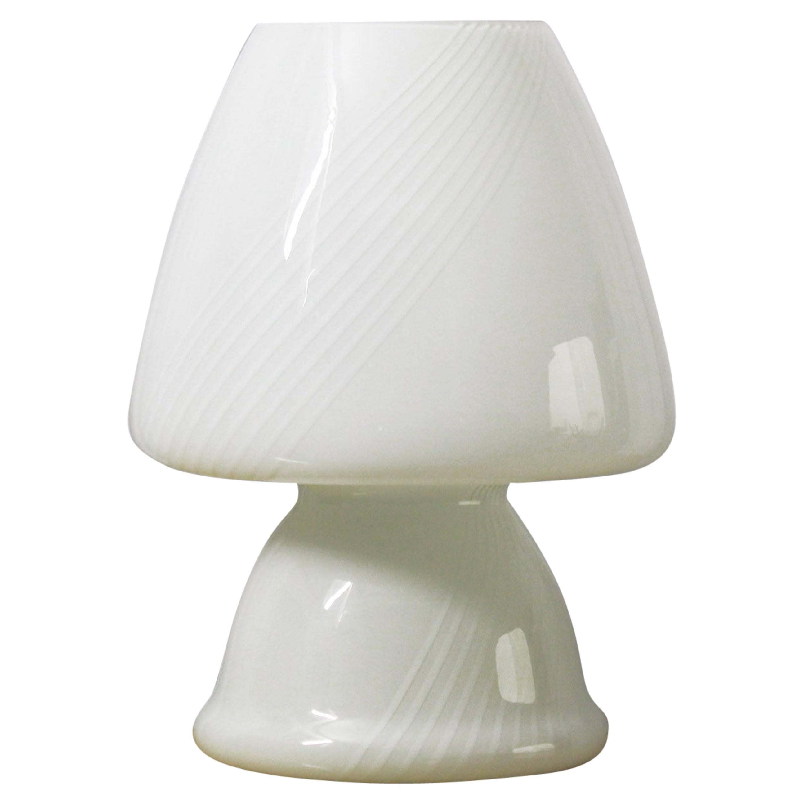 1960s Vintage Glass Mushroom Table Lamp, 1960s