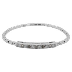 Made in Japan Stretchable Bracelet 18K White Gold Raw Diamonds