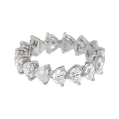 Made in New York Platinum 4.63 Cttw Heart Diamond Eternity Band Ring