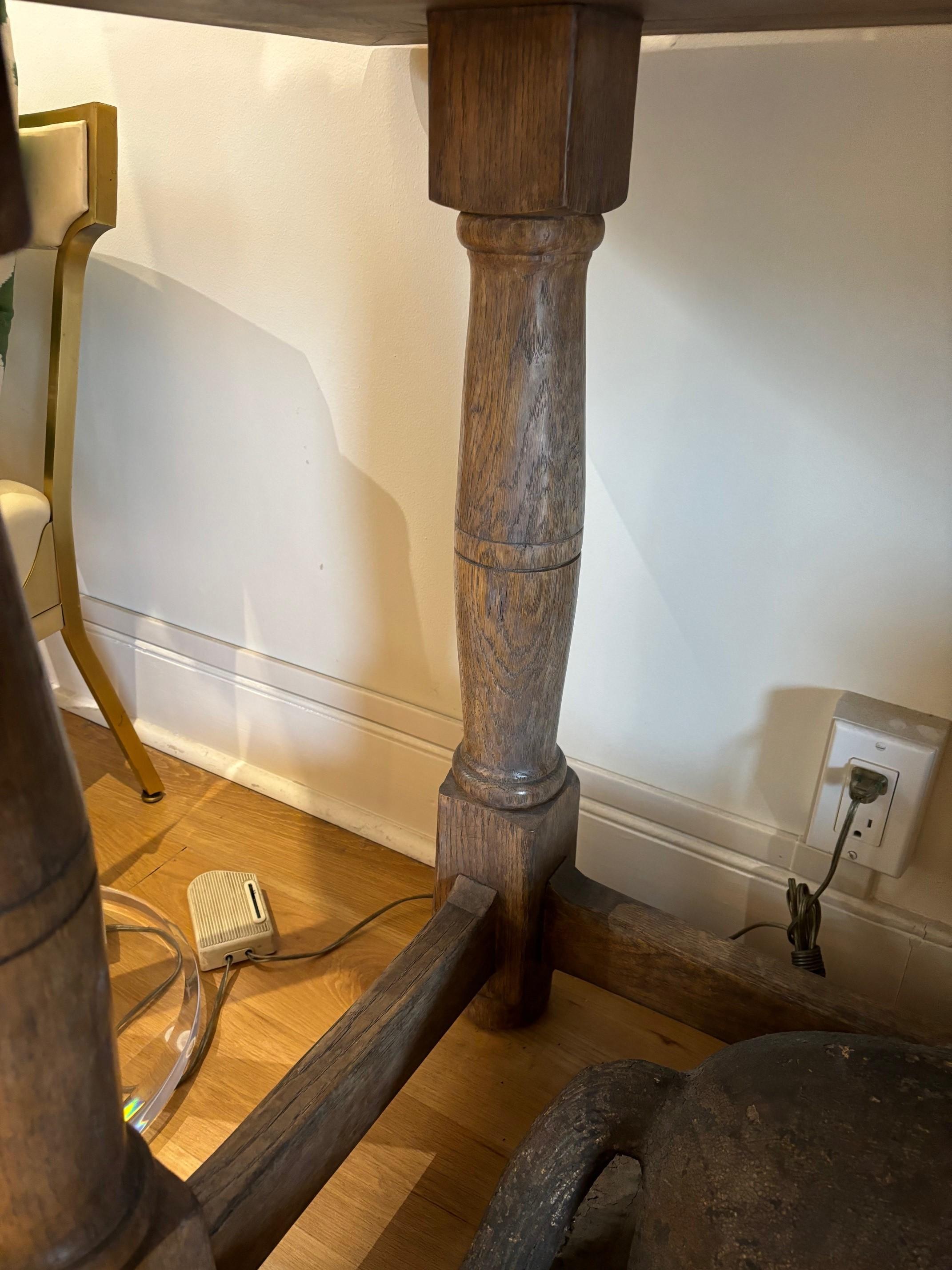 Made to Oder Heavily Distressed and Antiqued Finished Dutch Oak Console Table For Sale 4