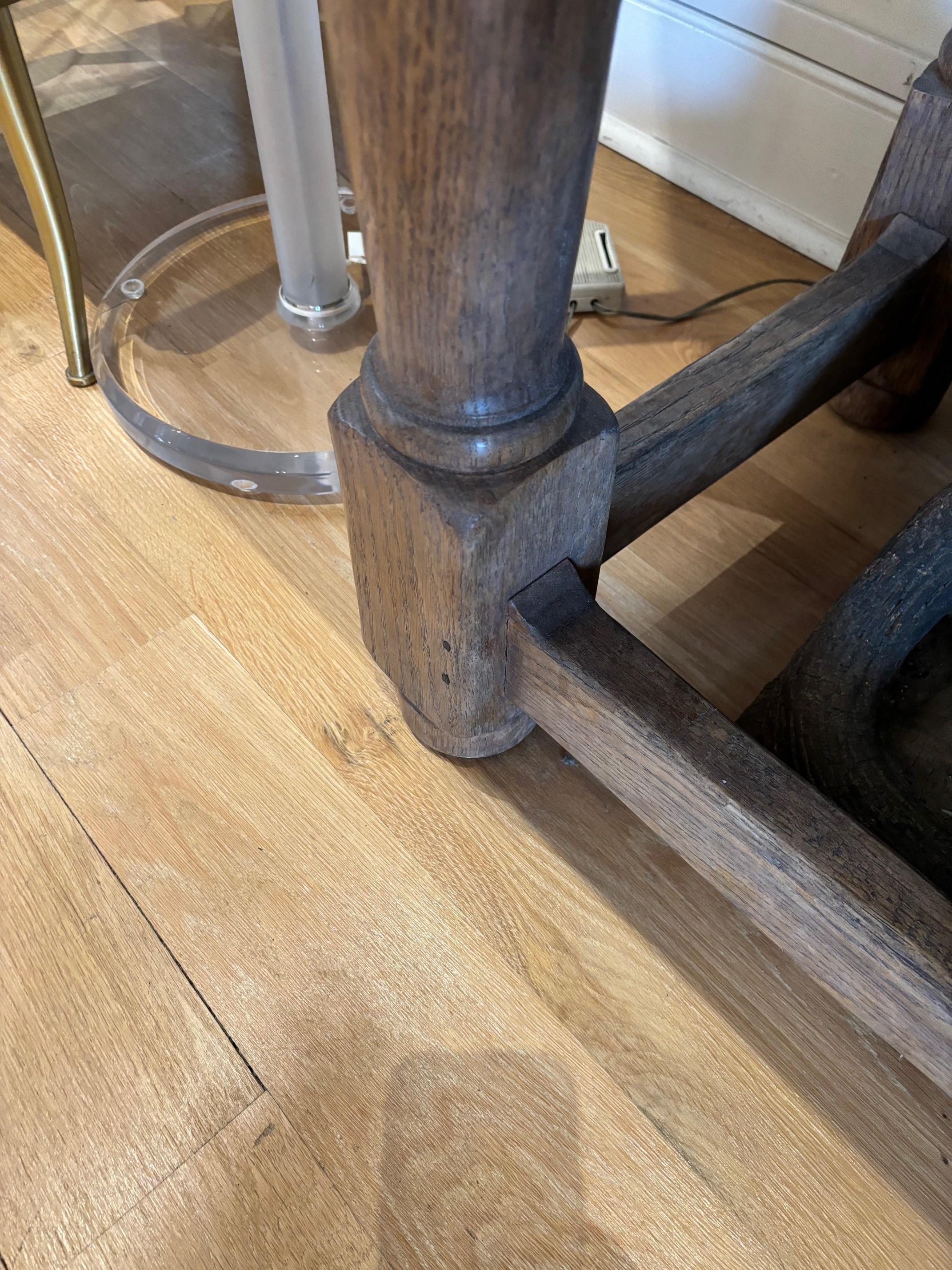 Made to Oder Heavily Distressed and Antiqued Finished Dutch Oak Console Table For Sale 6