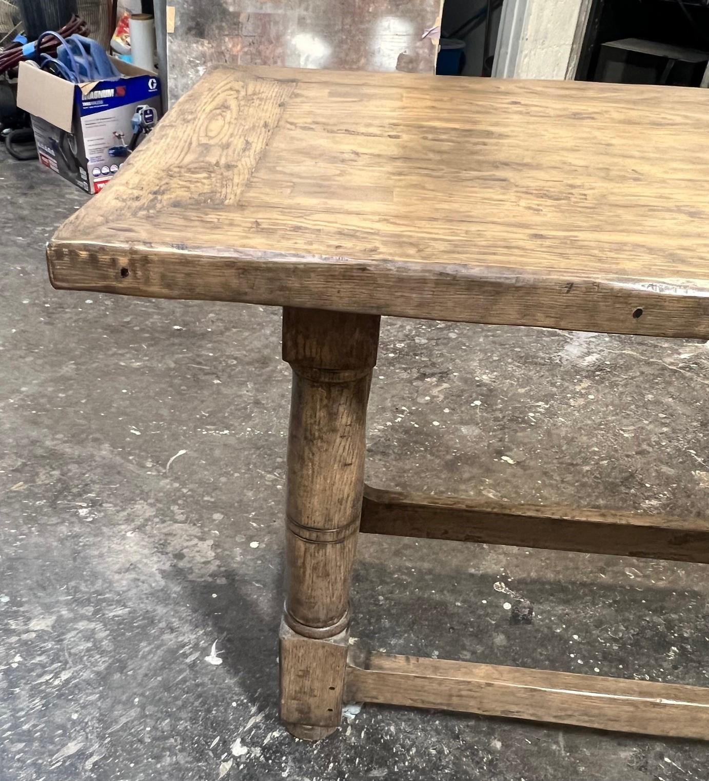 Contemporary Made to Oder Heavily Distressed and Antiqued Finished Dutch Oak Console Table For Sale