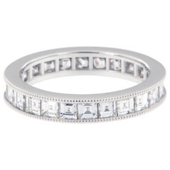 Made to Order 18KRG Carat Carre' Cut Diamond Eternity Band by William Rosenberg