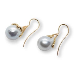 Made to Order, Australian South Sea Baroque Pearl 18K Gold Hook Drop Earrings