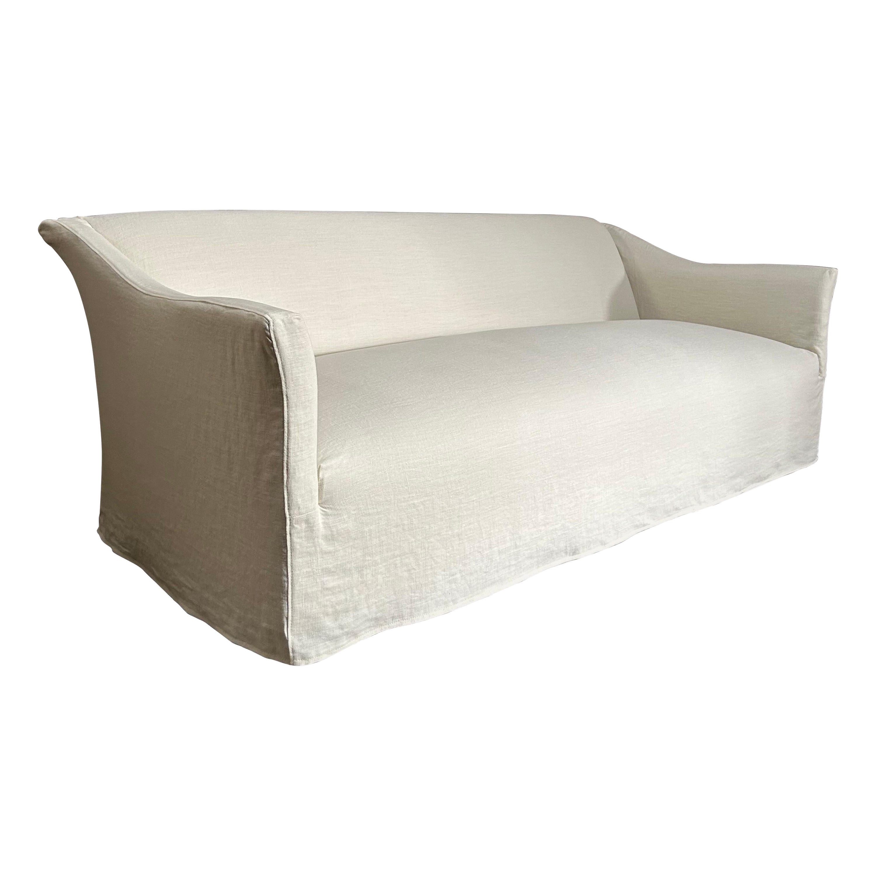 Made to Order Belgian Linen Slip Covered Sofa