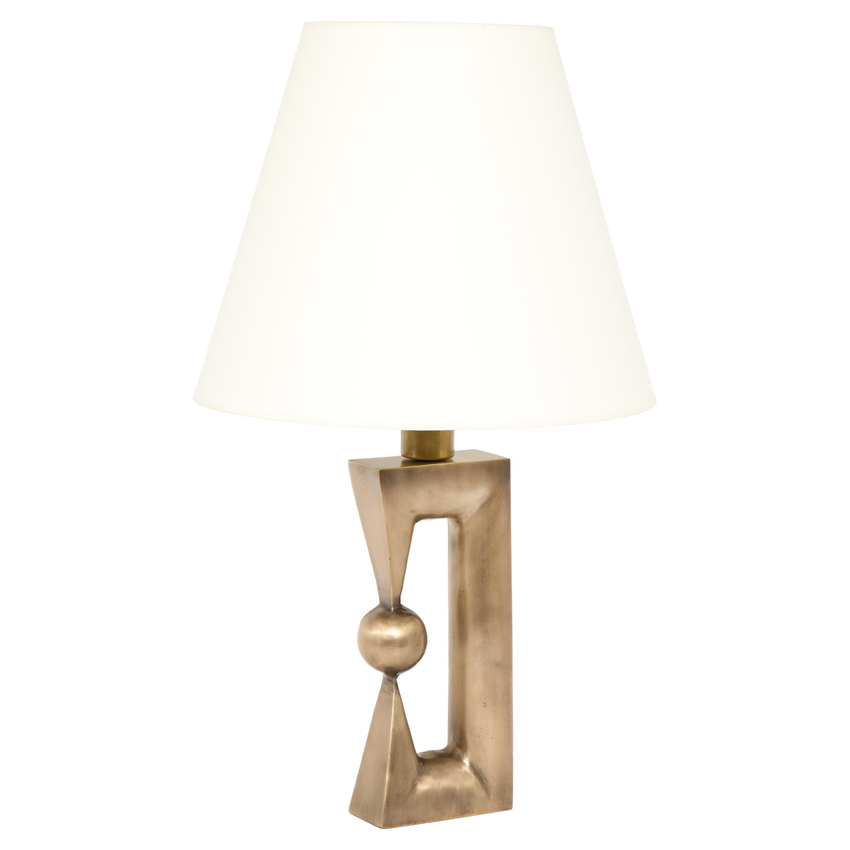 Lampe de table en bronze fabriquée sur commande, USA 2021 en vente
