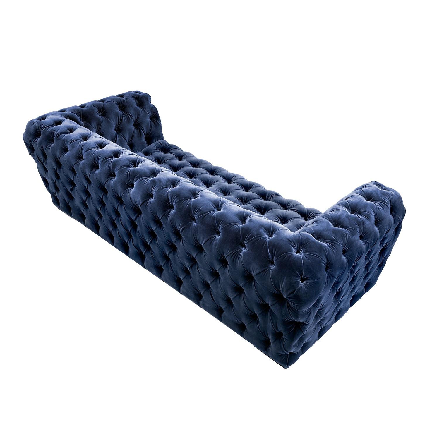 Made To Order Classic Style Sofa with Tufting In Eden Green Velvet In New Condition For Sale In NEW YORK, NY