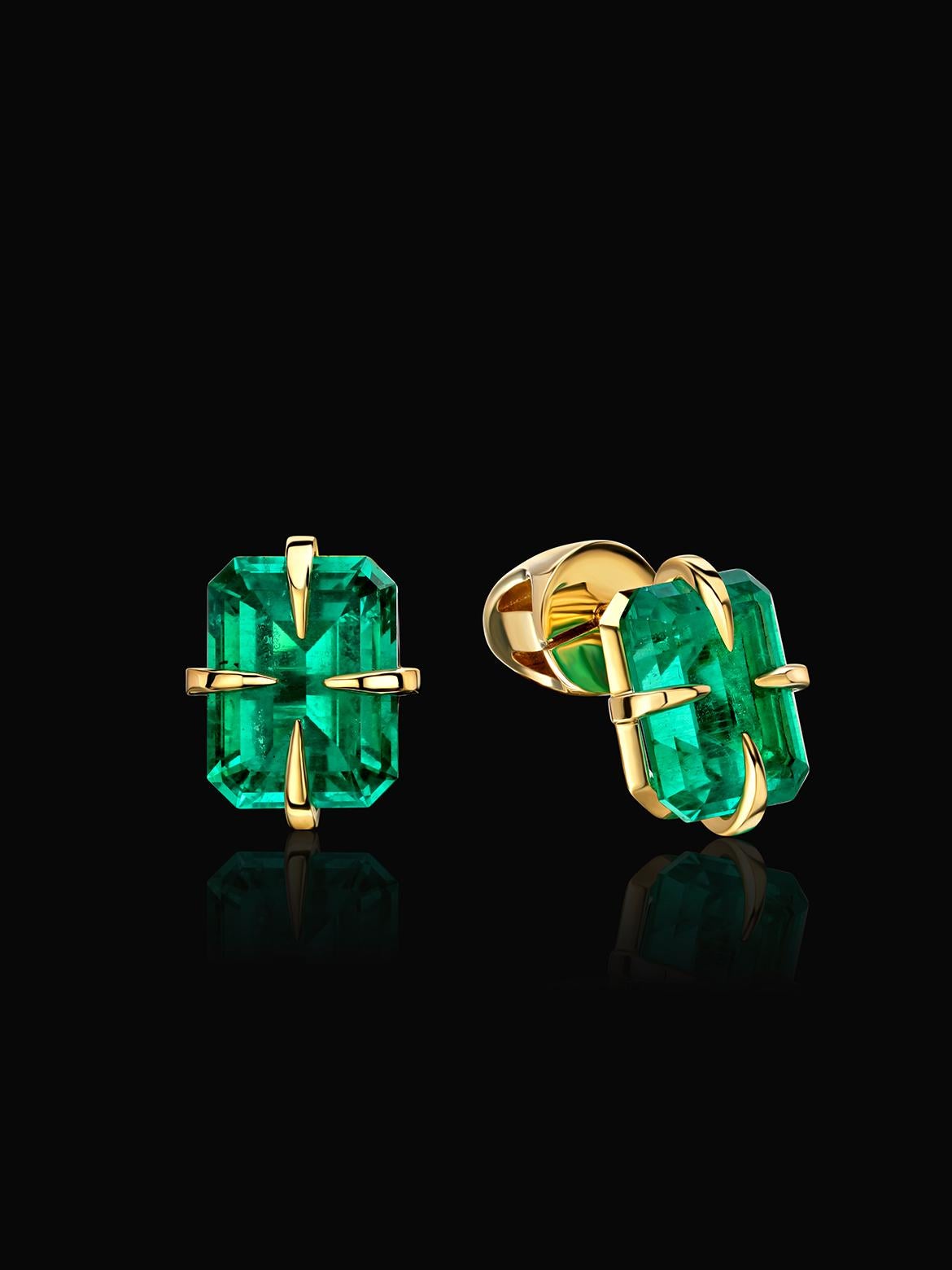 Boucles d'oreilles en or jaune 18K avec émeraude de Colombie
Origine des émeraudes - Colombie
Poids total des émeraudes - 1,40 ct
dimensions des pierres précieuses - 6,03 x 5,18 mm
poids des boucles d'oreilles - 4,33 gr