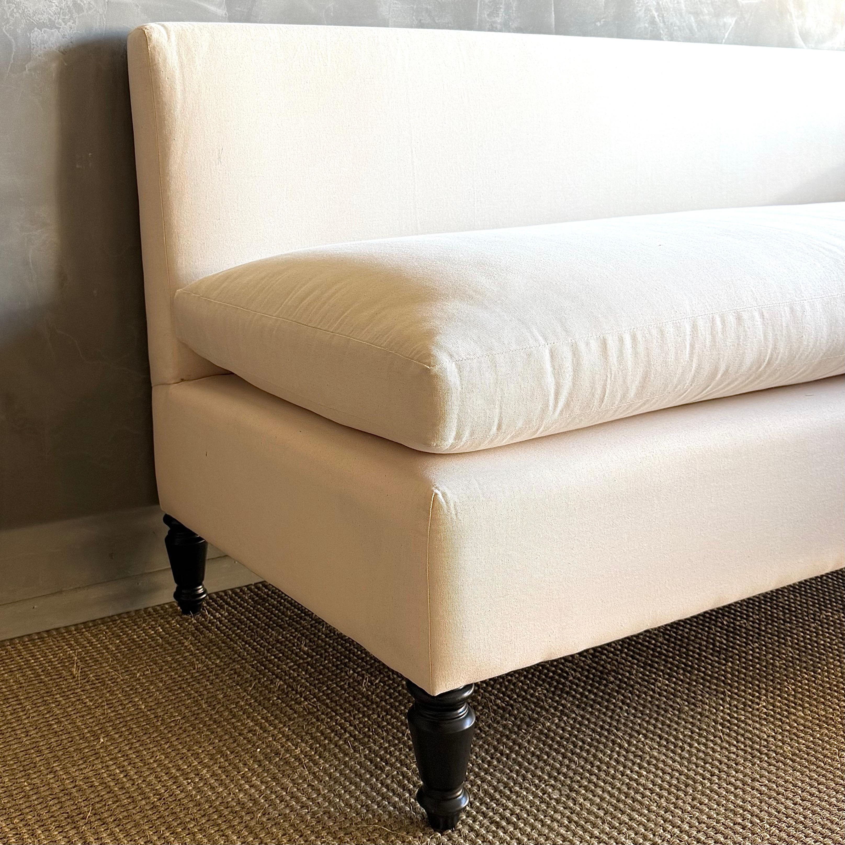 Contemporary Made to Order Custom Dining Banquette Bench or Sofa 2 piece in COM Any Size For Sale