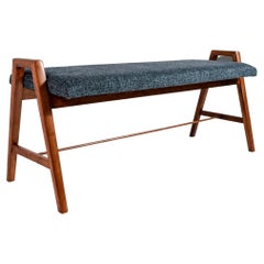 Fait sur commande / Custom Mid-Century Modern Style Long Piano Bench 