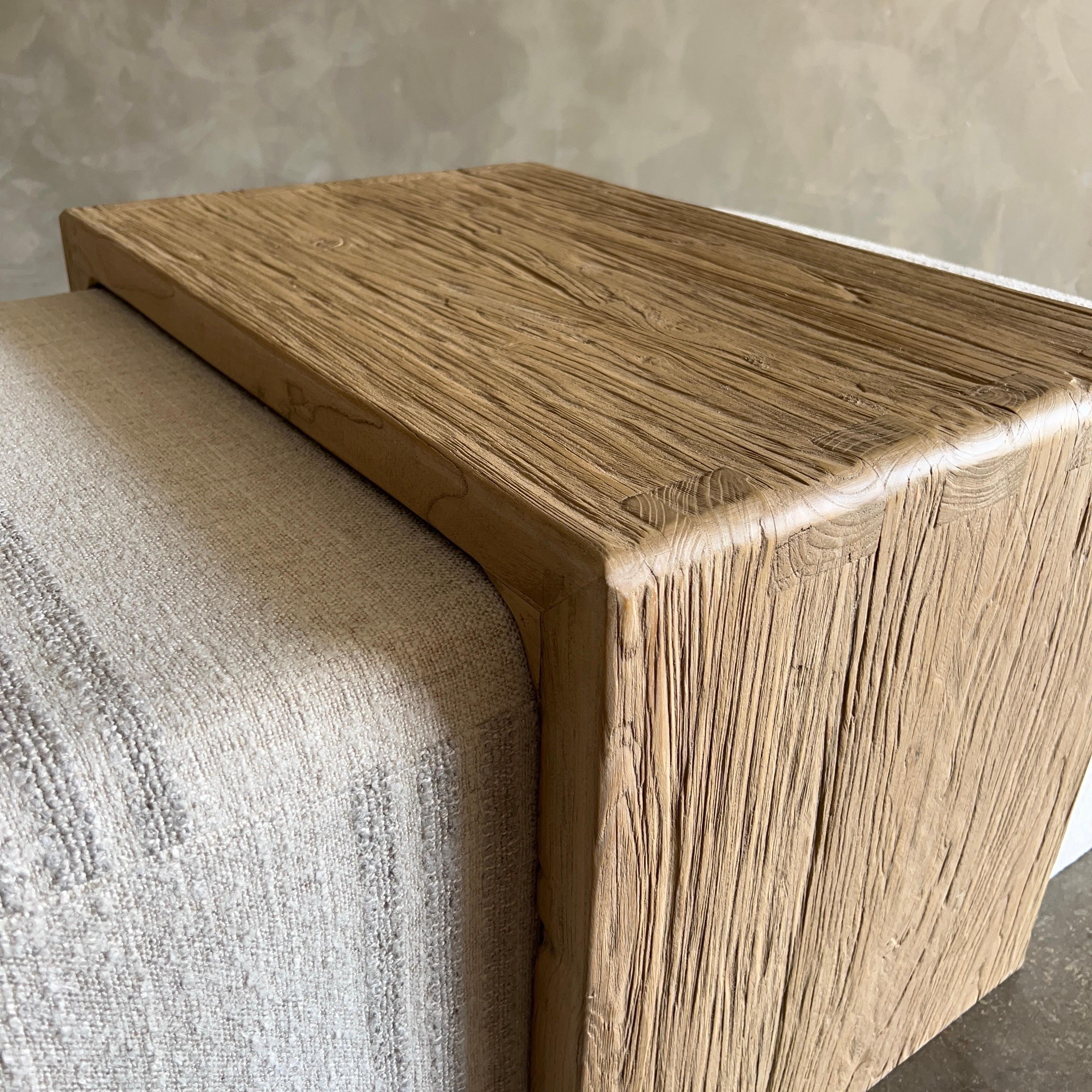 Hand-Crafted Made to Order for Katie Cocktail Ottoman with custom Waterfall Table