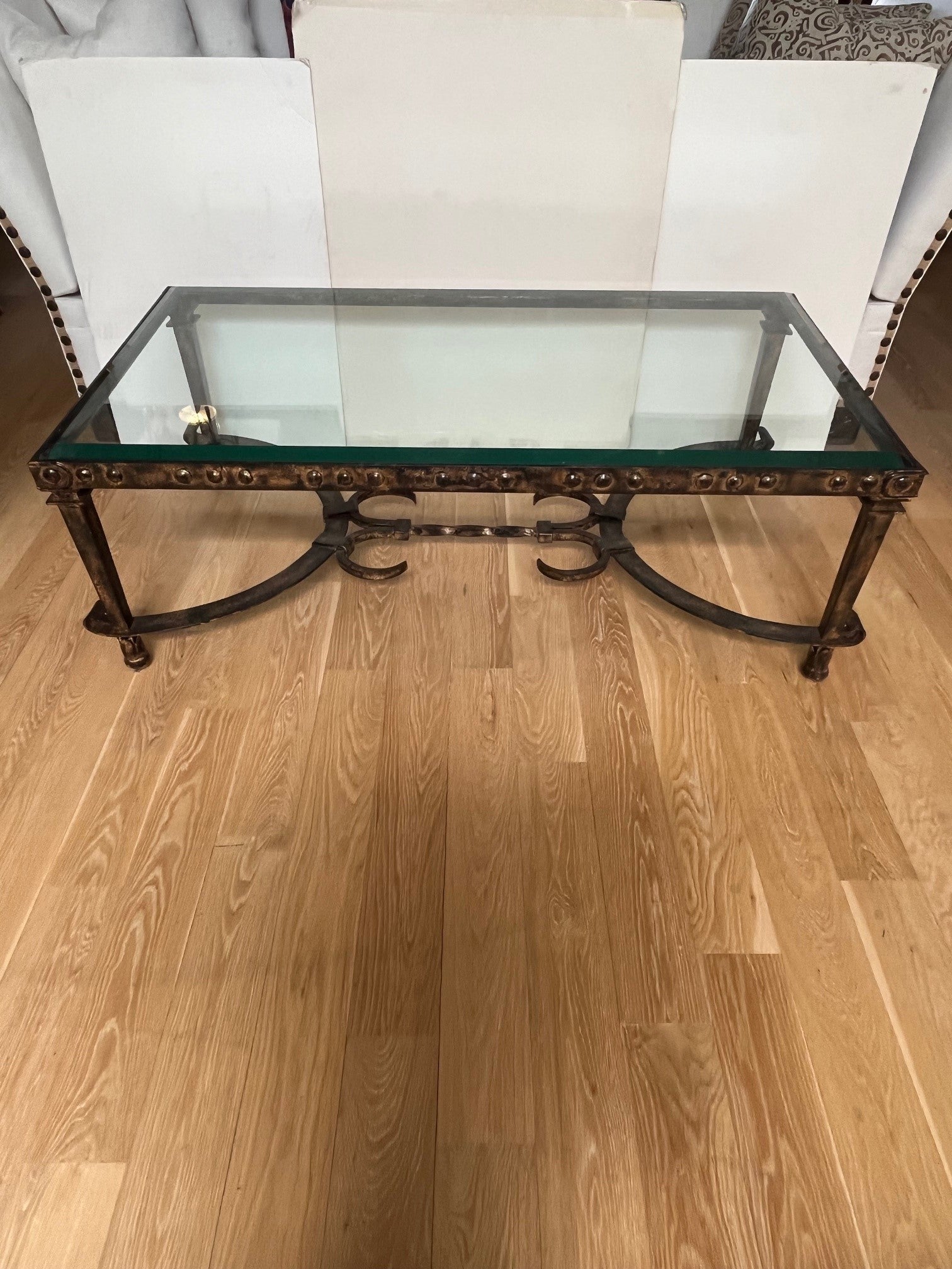 Made to Order Elegant Forged Iron Calais Coffee Table with 1/4