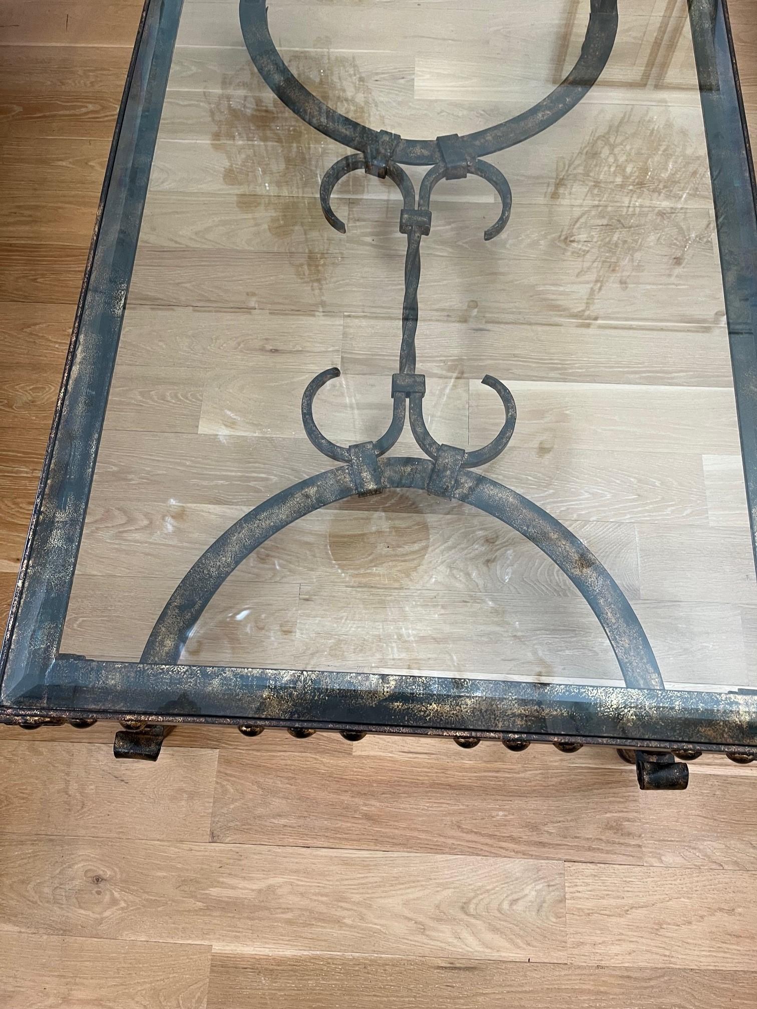 Hand-Crafted Made to Order Forged Iron Calais Coffee Table with 1/4