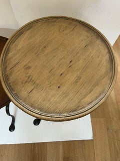 Made to Order Hand Forged Iron Tripod Winslow Side Tables with Wooden Tops