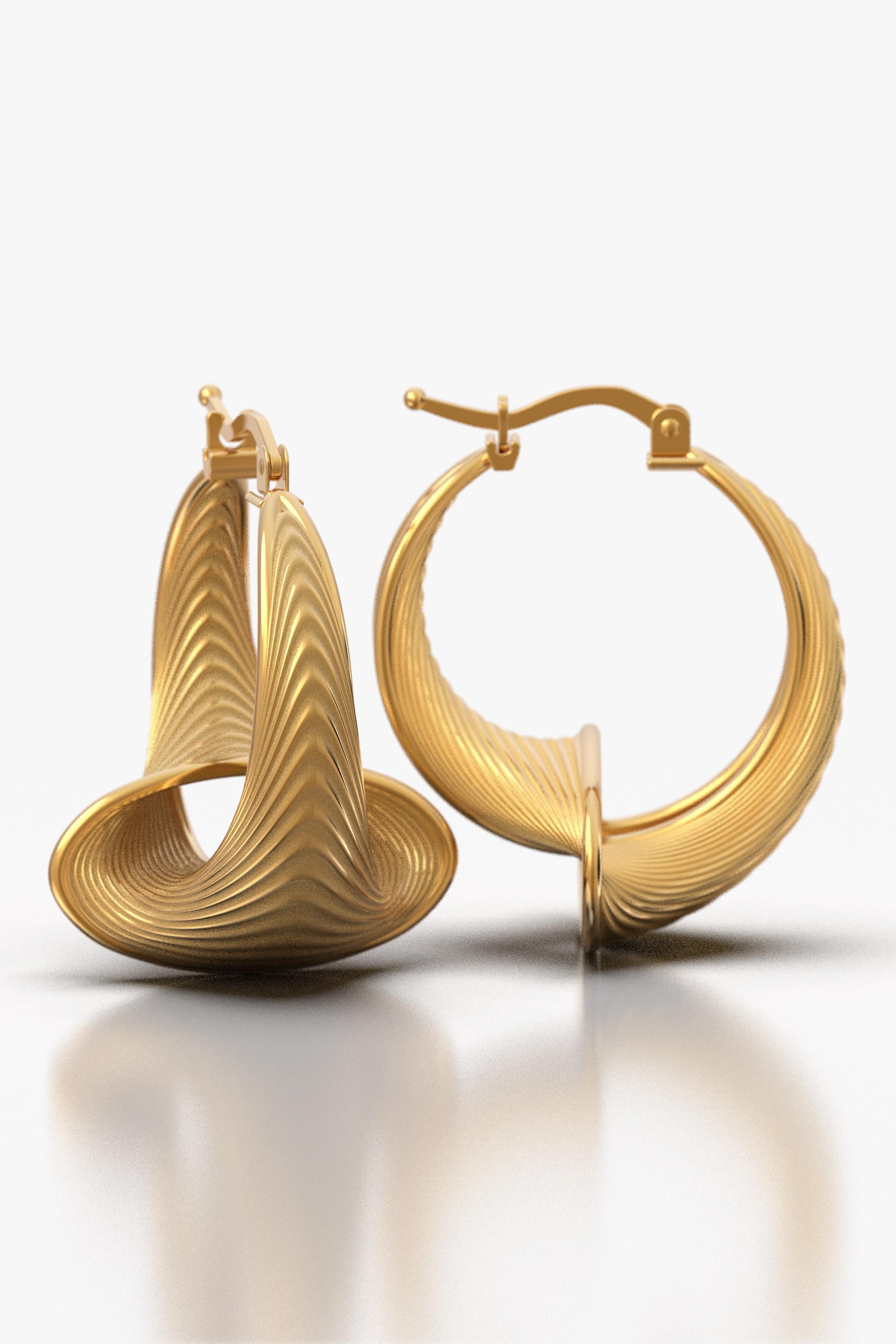 Women's Made to Order Hoop Earrings Made in Italy by Oltremare Gioielli in 18k Gold.  For Sale